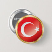 Knop Turkse vlag Ronde Button 5,7 Cm (Voorkant /achterkant)