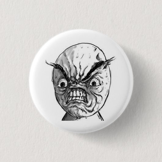 Knop van Angry rage Ronde Button 3,2 Cm (Voorkant)