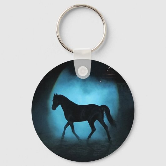 Knop van Black Arabian Stallion Square Sleutelhanger (Voorkant)