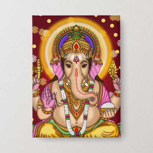 Knop van Heer Ganesha Button (Voorkant)