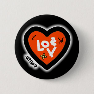 Knop Veteraan hart (weet liefde) Ronde Button 5,7 Cm