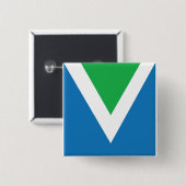 Knop Vlag vlag vra Vierkante Button 5,1 Cm (Voorkant /achterkant)
