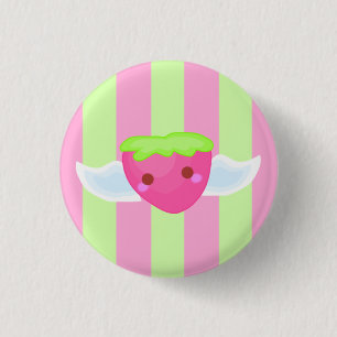 Knop Vliegaardbei! Ronde Button 3,2 Cm
