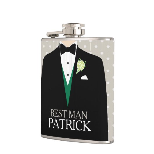 Knop voor beste tuxedo-groen roos, heupkolf genaam heupfles (Links)