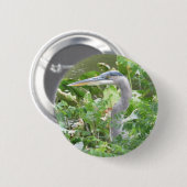 Knop voor blauwe haron ronde button 5,7 cm (Voorkant /achterkant)