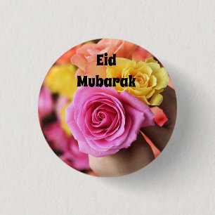 Knop voor Eid Mubarak Kleurrijke rozen Ronde Button 3,2 Cm