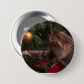 Knop voor het bevestigen van kerstkatten ronde button 7,6 cm (Voorkant /achterkant)