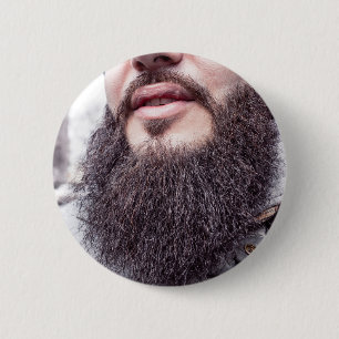 Knop voor Koel Beard en Mustache Ronde Button 5,7 Cm