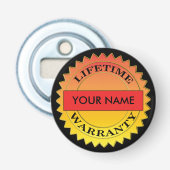 Knop voor Levenslange garantie Symboolnaam Bottle  Button Flesopener (Voorkant)