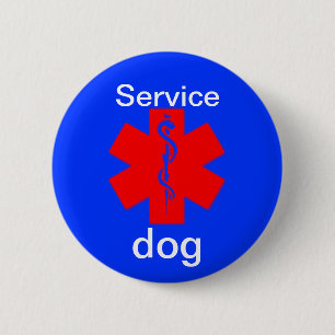 knop voor medisch alarmsymbool voor servicehonden ronde button 5,7 cm