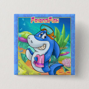 Knop voor schattige cartoon vierkante button 5,1 cm