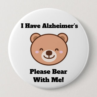 Knop voor volwassenen Ik heb Alzheimer Ronde Button 4,0 Cm