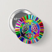 knop vredesteken ronde button 5,7 cm (Voorkant /achterkant)