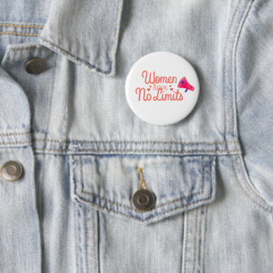 Knop 'Vrouwen Hebben Geen Grenzen' Ronde Button 5,7 Cm