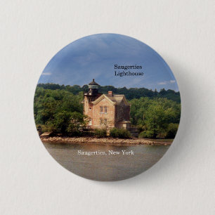 Knop vuurtoren Saugerties Ronde Button 5,7 Cm
