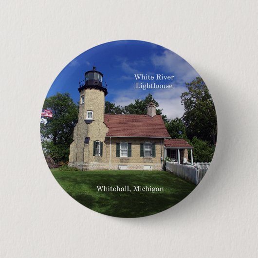 Knop White River Lighthouse Ronde Button 5,7 Cm (Voorkant)