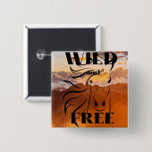 Knop Wilde en Vrije Vierkante Button 5,1 Cm