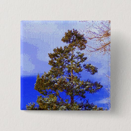 knop Winterpine Vierkante Button 5,1 Cm (Voorkant)