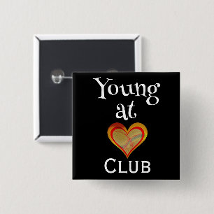 Knop Young at Hart Club Vierkante Button 5,1 Cm