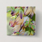 knop yucca bloemen vierkante button 5,1 cm (Voorkant)