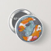 Knop Zombie Koi Ronde Button 5,7 Cm (Voorkant /achterkant)