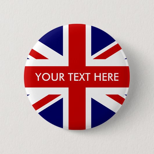 Knopen van de het kentekenspeld van Union Jack van Ronde Button 5,7 Cm (Voorkant)