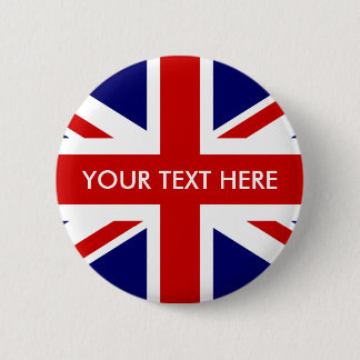 Knopen van de het kentekenspeld van Union Jack van Ronde Button 5,7 Cm