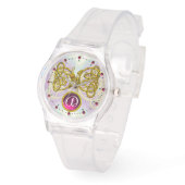 KNOPEN VAN GEMSTONE MONOGRAM VAN DE KNOPTE VAN DE  HORLOGE (Hoek)