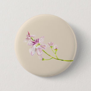 Knoppen bloemig vanille thema ronde button 5,7 cm