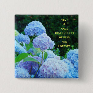 Knoppen Liefde Zijn & Haar Naam Trouwdatum Vierkante Button 5,1 Cm