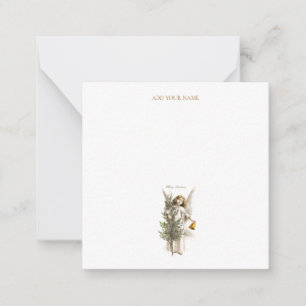 KNOPTEKAART: VINTAGE CHRISTMAS ANGEL NOTITIEKAARTJE
