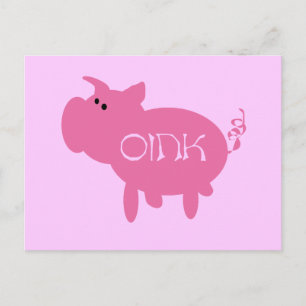 Knor de de Roze T-shirts en Giften van het Varken Briefkaart