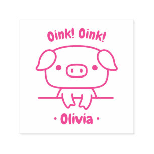 Knor Knor, Cute Kleine Varken, Meisjesnaam Zelfinktende Stempel
