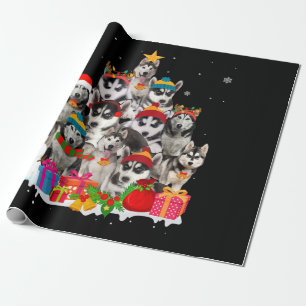 knorrig Siberische kerstboom Hondenliefhebber Cadeaupapier