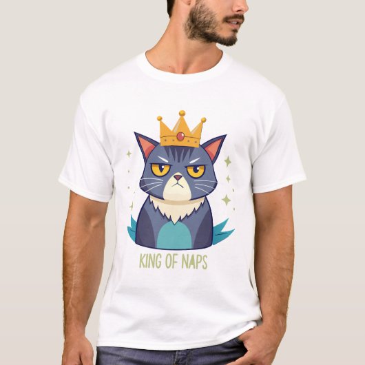Knorrige Koning van Naps Cat T-shirt (Voorkant)