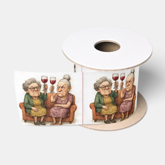 Knorrige Oude Dames Met Rode Wijn Lint (Spoel)