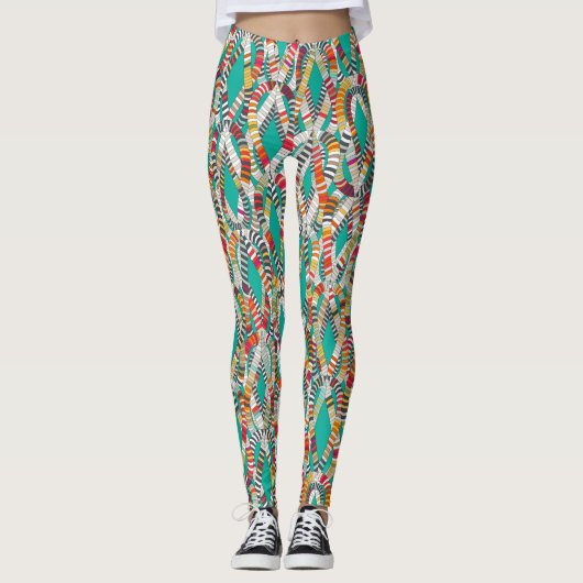 knot drop turquoise leggings (Voorkant)