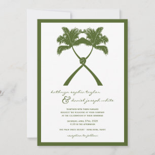 Knot Palm Trees Beach Tropical Wedding Modern Chic Kaart