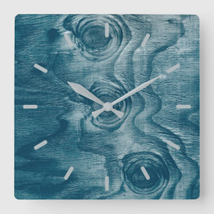 Knot Texture Cool Painted Wood Grain Knot Vierkante Klok