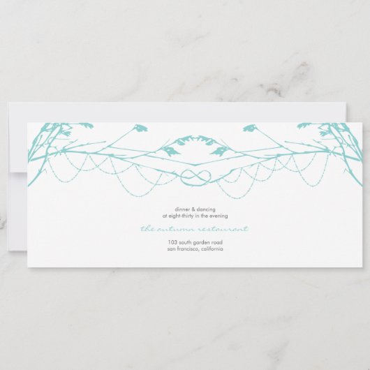 Knoted Love Trees Branch Wedding Invitation Card Kaart (Achterkant)