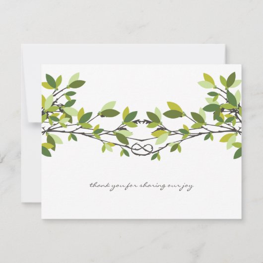 Knott Love Trees Mariage Monogramme Carte de remer (Dos)