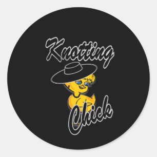 Knotting Chick #4 Ronde Sticker