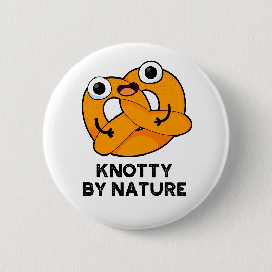 Knotty by Natuur Funny Pretzel Pun Ronde Button 5,7 Cm (Voorkant)