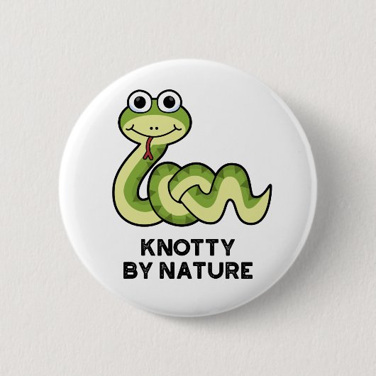 Knotty by Natuur Funny Snake Pun Ronde Button 5,7 Cm (Voorkant)