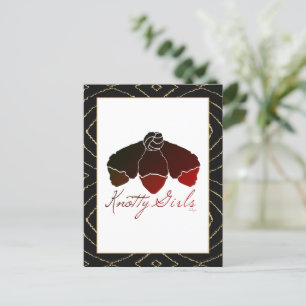 Knotty Girls 3 Zwart meisje met geknoteerde natu Briefkaart