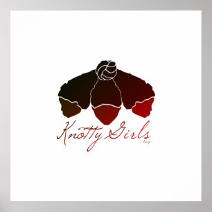 Knotty Girls 3 Zwart meisje met geknoteerde natu Poster