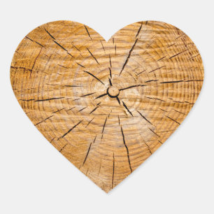 Knotty Wood Slice of Life Hart Sticker