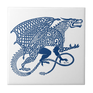 Knotwork Blue Dragon Tegeltje