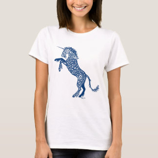 Knotwork Blue Unicorn T-shirt