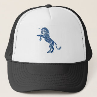 Knotwork Blue Unicorn Trucker Pet